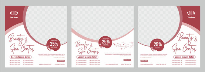 Beauty and spa social media post or banner template