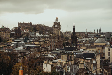 Views of Edinburgh and its skyline from the top of Calton Hill