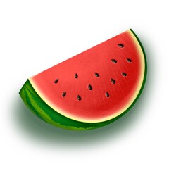 Illustration of summer watermelon slice. Juicy fruits.