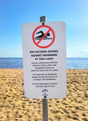 Environmental Protection Authority advises against swimming in Port Phillip Bay because of faecal contamination caused by flooding and contaminated water discharged into the bay.