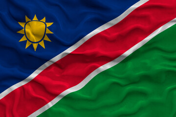 National flag of Namibia. Background  with flag of Namibia.