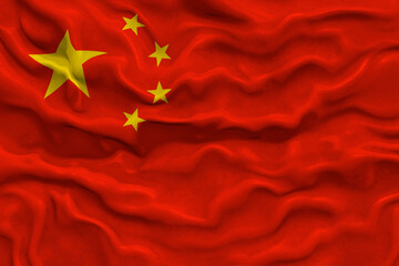 National flag of the People's Republic of China.  Background  with flag of the People's Republic of China.