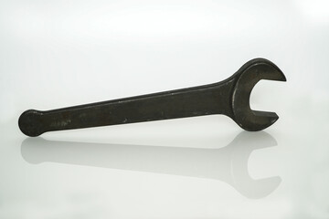 single open ended wrench isolated on white