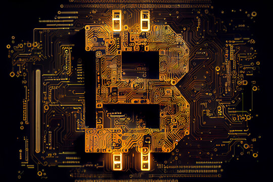 Bitcoin Concept On Motherboard