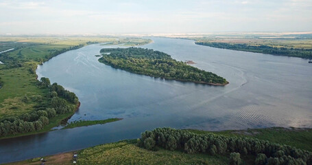 View to island on Volga near Elabuga town