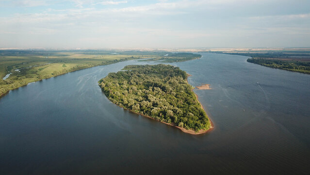 View to island on Volga near Elabuga town