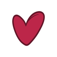 valentine's love magenta isolated white background