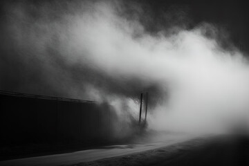 backdrop smoke, heavy fog. Generative AI