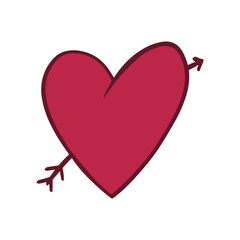 valentine's love magenta isolated white background