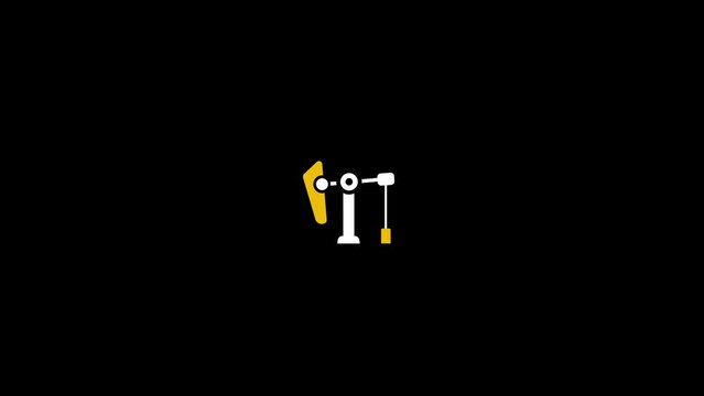 Oil pump icon motion graphics background animation
