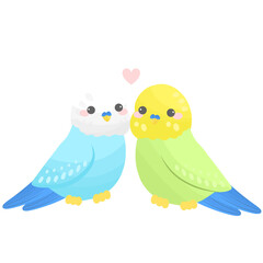 bird in love with heart valentine's day, couple animals with heart and valentine's day