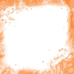 Orange Alcohol Ink Glitter Frame Background