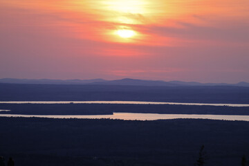Fototapeta na wymiar Sunset view from a Mountain top