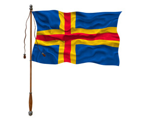 National Flag of Åland Islands. Background  with flag  of Åland Islands