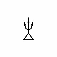 black trident triangle logo isolated on white background