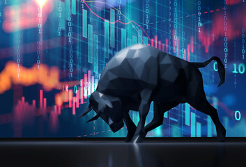 technical financial graph on technology abstract background