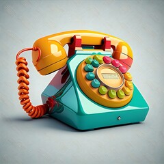 Retro 80s telephone colorful created with AI
