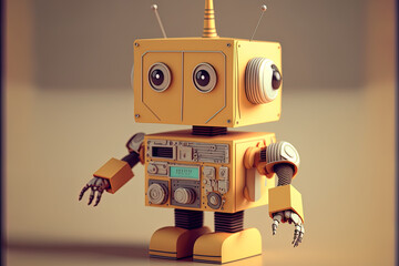 retro robot toy. Generative AI