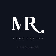 Luxury MR , RM , M , R Letter Logo with an elegant, modern and unique monogram. Logo for business card , business , brand , company.