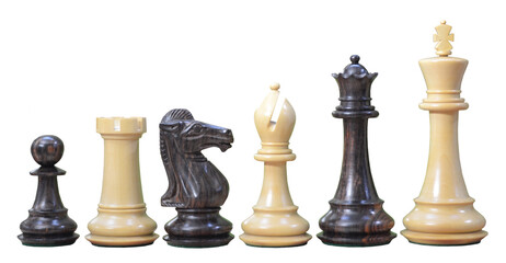 Fototapeta chess pieces isolated on white obraz