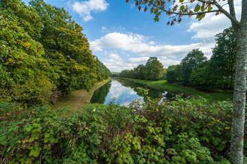 Fototapeta premium The Schleuse Bevergern lock on the Dortmund-Ems channel