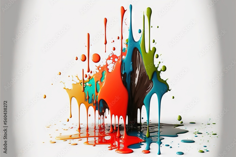Poster a group of paint spatulas with different colors on them and a white background with a white backgrou
