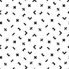 Abstract background of math symbol design in minimalistic style. Vector seamless pattern. ready to use for textile, cloth, wrap and other.