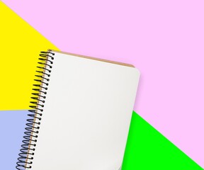 Blank desk office calendar on color background