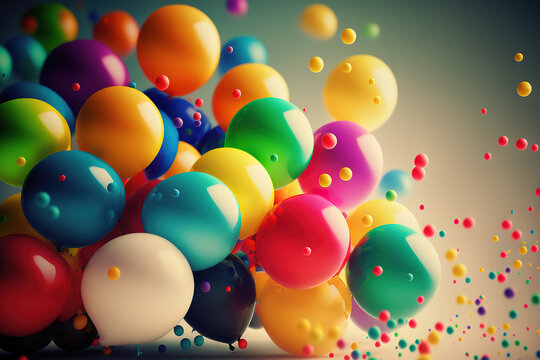 Colorful balloons abstract background. Image Ai image.