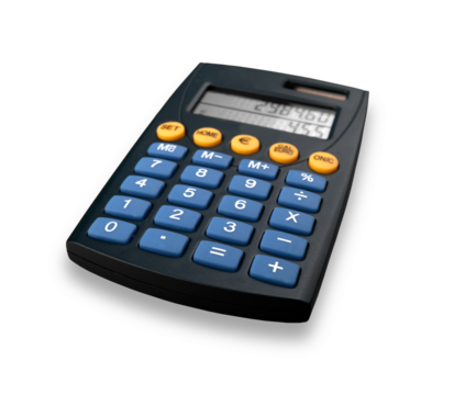Calculator calculus mathematics keypad office equipment calculation isolated
