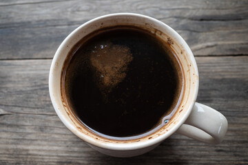 black coffee on a wooden table
