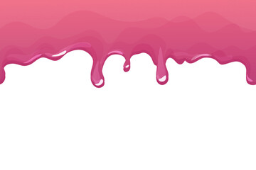 Slime purple and pink, jelly glaze with drips in cartoon style seamless isolated on white background.