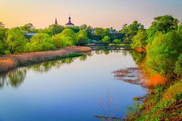 Suzdal village in Golden Ring of Russia, idyllic landscape
