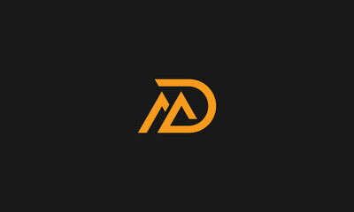 LETTERS MD LOGO DESIGN WITH NEGATIVE SPACE EFFECT FOR ILLUSTRATION USE