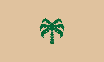 PALM LOGO DESIGN WITH NEGATIVE SPACE EFFECT FOR ILLUSTRATION USE