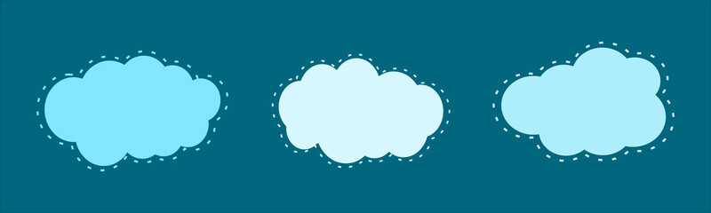 Set of speech bubbles. Speech bubbles in cloud shape isolated. vector