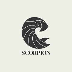 Abstract scorpion logo.