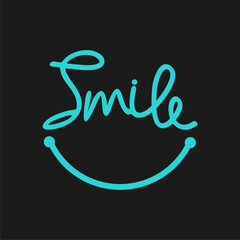 Obraz premium Logo design smile typography vector template Dental clinic Logotype