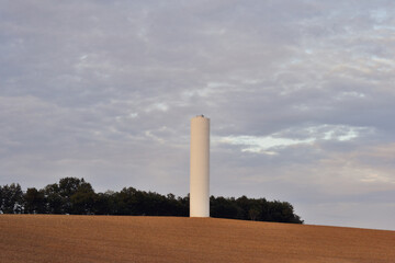 field with a chimney