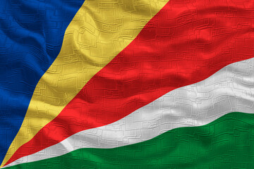 National flag of Seychelles. Background  with flag of Seychelles.