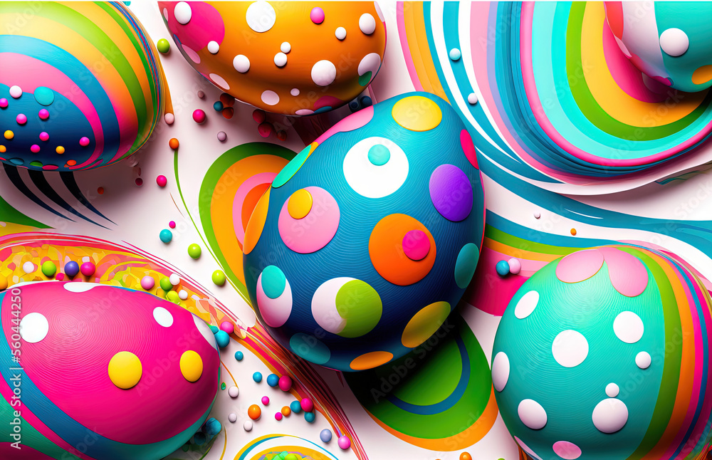 Poster a group of colorful balls with sprinkles on them and a white background with a white border around t