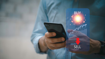 2023 business finance technology and investment concept. Stock Market Investments Funds and Digital Assets. businessman analyzing forex trading graph financial data. Business finance background.