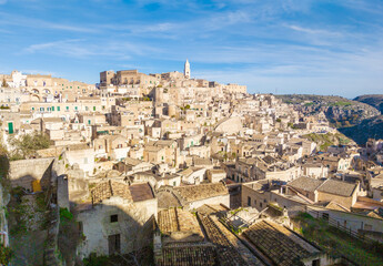 Fototapeta na wymiar Matera (Basilicata) - The historic center of the wonderful stone city of southern Italy, a tourist attraction for famous 