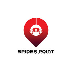 spider logo in point symbol icon vector illustration design template