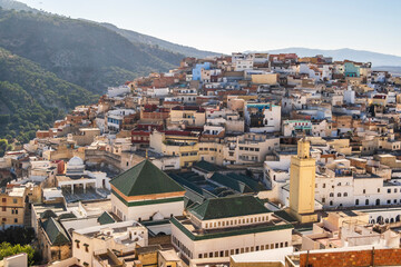 Fototapeta na wymiar Amazing downtown of Moulay Idriss, Morocco, North Africa