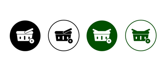 shopping basket icons. Shop handbag icon in flat style - stock vector.	