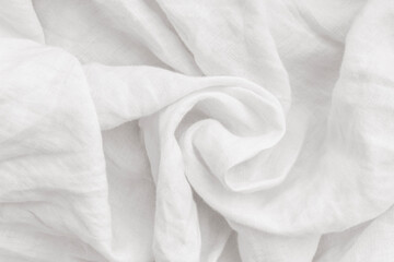 White linen background with nuances such as wrinkles, drapes and twists