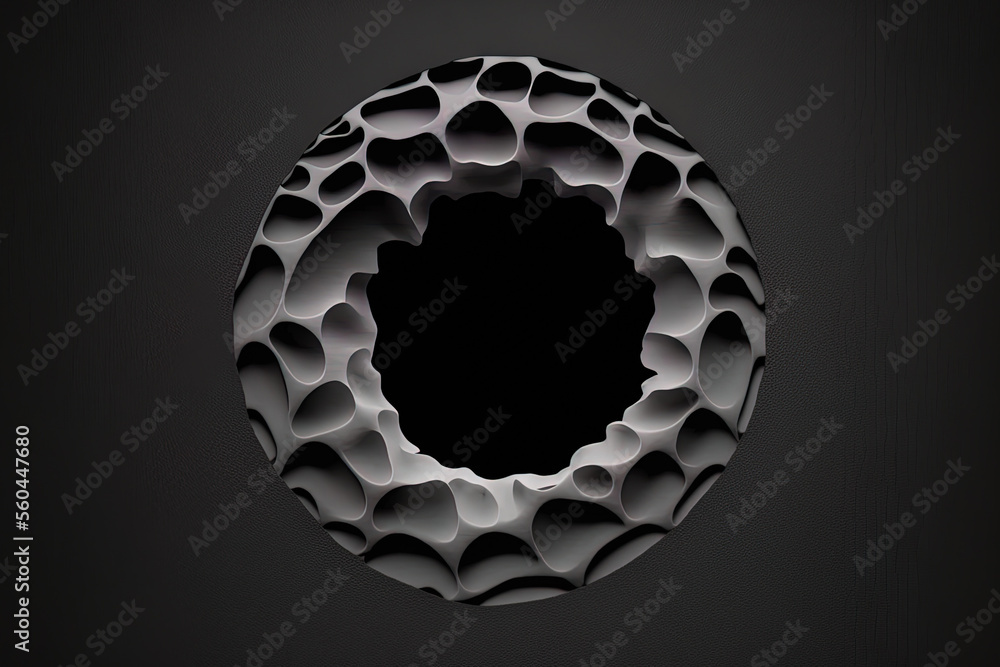 Poster paper hole with a breakthrough texture and a black background. generative ai