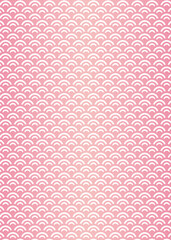 青海波文様　ピンクの春色背景イラスト