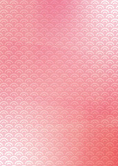 青海波文様　ピンクの春色背景イラスト